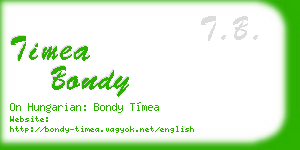 timea bondy business card